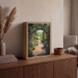 Doorkijk - Bloemen - Natuur - Rozenboog Light Box met batterij (Wandlamp) middel -sfeer2