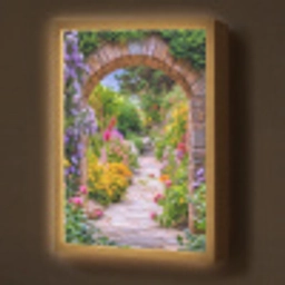 Doorkijk - Bloemen - Pad - Natuur Light Box met batterij (Wandlamp) middel -z3d_website