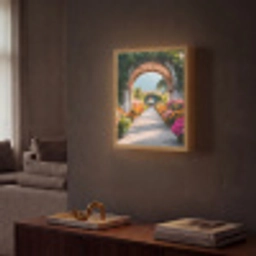Doorkijk - Bloemen - Tropisch - Kleurrijk Light Box met batterij (Wandlamp) middel -sfeer1