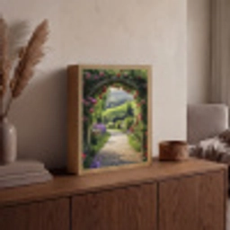 Doorkijk - Tuinboog - Bloemen - Natuur - Pad Light Box met batterij (Wandlamp) middel -sfeer2