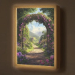 Doorkijk - Rozenboog - Uitzicht - Landschap - Bloemen Light Box met batterij (Wandlamp) middel -z3d_website
