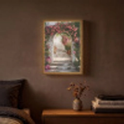Doorkijk - Rozen - Vintage - Poort Light Box met batterij (Wandlamp) middel -sfeer4