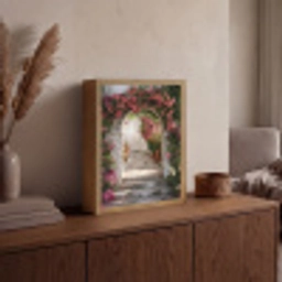 Doorkijk - Rozen - Vintage - Poort Light Box met batterij (Wandlamp) middel -sfeer2