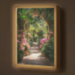 Doorkijk - Tropisch - Bloemen - Natuur Light Box met batterij (Wandlamp) middel -z3d_website