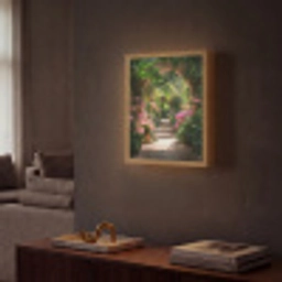 Doorkijk - Tropisch - Bloemen - Natuur Light Box met batterij (Wandlamp) middel -sfeer1