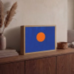 Vorm - Rond - Minimalistisch - Blauw Light Box met batterij (Wandlamp) middel -sfeer2