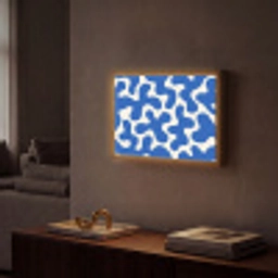 Vormen - Abstract - Blauw - Golven Light Box met batterij (Wandlamp) middel -sfeer1