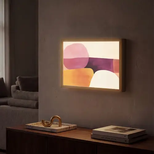 Vormen - Abstract - Kleurrijk Light Box met batterij (Wandlamp) middel -sfeer1