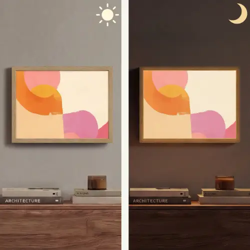 Vormen - Abstract - Kleurrijk Light Box met batterij (Wandlamp) middel -sfeer3