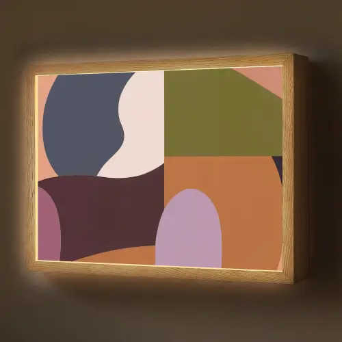 Vormen - Abstract - Kleuren - Vierkant Light Box met batterij (Wandlamp) middel -z3d_website