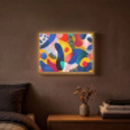 Vormen - Abstract - Stippels - Blauw Light Box met batterij (Wandlamp) middel -sfeer4
