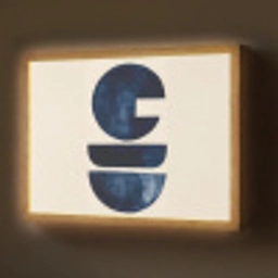 Vormen - Blauw - Abstract Light Box met batterij (Wandlamp) middel -z3d_website