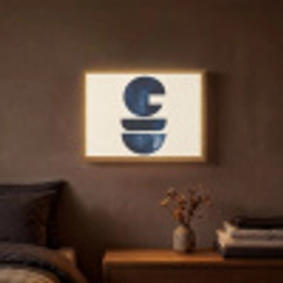 Vormen - Blauw - Abstract Light Box met batterij (Wandlamp) middel -sfeer4