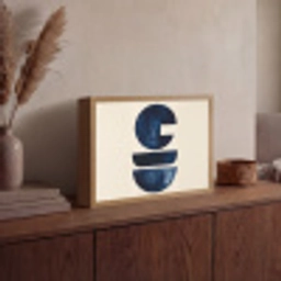 Vormen - Blauw - Abstract Light Box met batterij (Wandlamp) middel -sfeer2