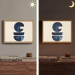 Vormen - Blauw - Abstract Light Box met batterij (Wandlamp) middel -sfeer3