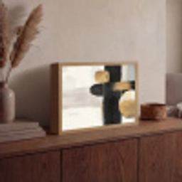 Vormen - Penseelstreken - Abstract - Goud Light Box met batterij (Wandlamp) middel -sfeer2