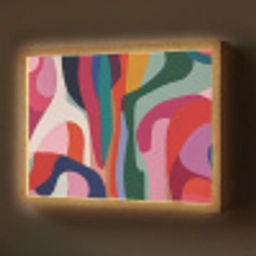 Vormen - Bochten - Kleurrijk - Abstract Light Box met batterij (Wandlamp) middel -z3d_website