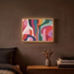 Vormen - Bochten - Kleurrijk - Abstract Light Box met batterij (Wandlamp) middel -sfeer4