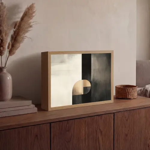 Vormen - Modern - Zwart Light Box met batterij (Wandlamp) middel -sfeer2