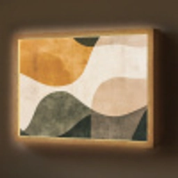 Vormen - Okergeel - Abstract Light Box met batterij (Wandlamp) middel -z3d_website