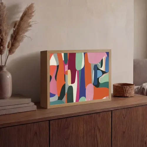 Vormen - Ritmisch - Kleuren - Abstract Light Box met batterij (Wandlamp) middel -sfeer2