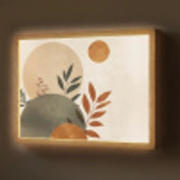 Vormen - Rond - Bladeren - Beige Light Box met batterij (Wandlamp) middel -z3d_website