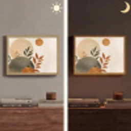 Vormen - Rond - Bladeren - Beige Light Box met batterij (Wandlamp) middel -sfeer3