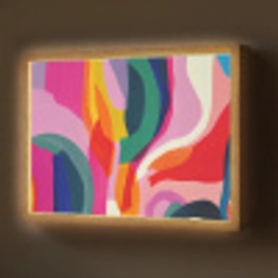 Vormen - Golvend - Abstract - Felroze Light Box met batterij (Wandlamp) middel -z3d_website