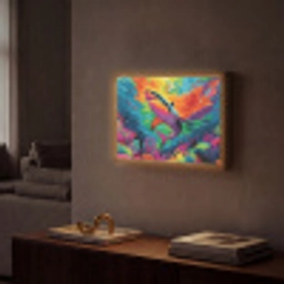 Haai - Koraalrif - Abstract - Kleurrijk Light Box met batterij (Wandlamp) middel -sfeer1