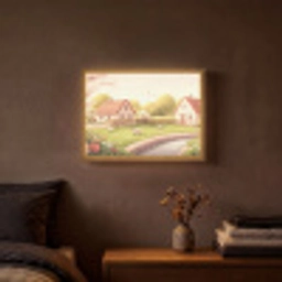 Schapen - Huisje - Platteland Light Box met batterij (Wandlamp) middel -sfeer4