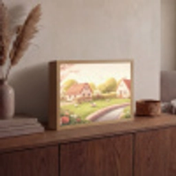 Schapen - Huisje - Platteland Light Box met batterij (Wandlamp) middel -sfeer2