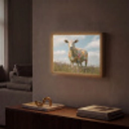 Schaap - Bloemen - Weide Light Box met batterij (Wandlamp) middel -sfeer1