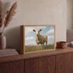 Schaap - Bloemen - Weide Light Box met batterij (Wandlamp) middel -sfeer2