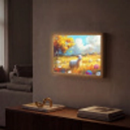 Schaap - Weide - Bloemen Light Box met batterij (Wandlamp) middel -sfeer1