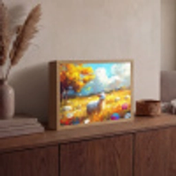Schaap - Weide - Bloemen Light Box met batterij (Wandlamp) middel -sfeer2
