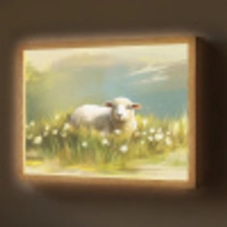 Schaap - Weide - Groen Light Box met batterij (Wandlamp) middel -z3d_website