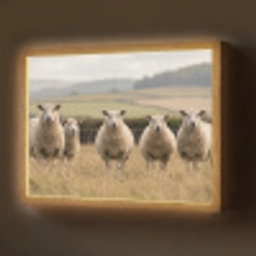 Schapen - Weidenlandschap - Heuvels Light Box met batterij (Wandlamp) middel -z3d_website