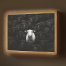 Schapen - Wit - Duisternis Light Box met batterij (Wandlamp) middel -z3d_website