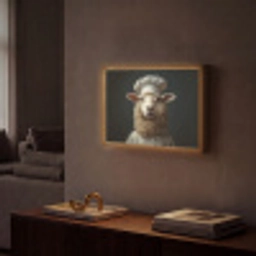 Schaap - Wol - Kok Light Box met batterij (Wandlamp) middel -sfeer1