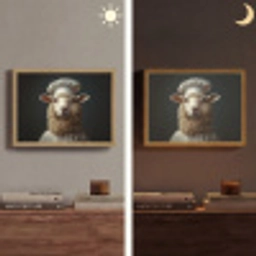 Schaap - Wol - Kok Light Box met batterij (Wandlamp) middel -sfeer3