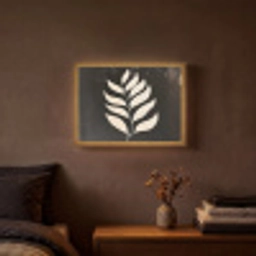 Blad - Wit - Minimalistisch Light Box met batterij (Wandlamp) middel -sfeer4