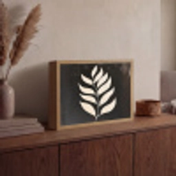 Blad - Wit - Minimalistisch Light Box met batterij (Wandlamp) middel -sfeer2