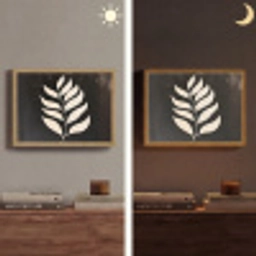 Blad - Wit - Minimalistisch Light Box met batterij (Wandlamp) middel -sfeer3