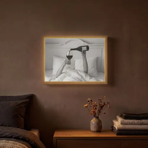 Lakens - Armen - Wijn - Glas Light Box met batterij (Wandlamp) middel -sfeer4