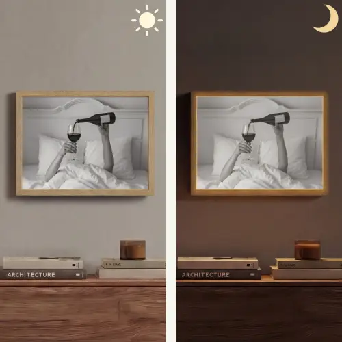 Lakens - Armen - Wijn - Glas Light Box met batterij (Wandlamp) middel -sfeer3