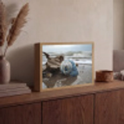 Schelp - Strand - Blauw - Zee Light Box met batterij (Wandlamp) middel -sfeer2