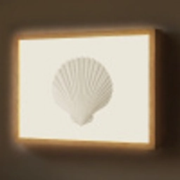 Schelp - Minimalistisch - Wit Light Box met batterij (Wandlamp) middel -z3d_website