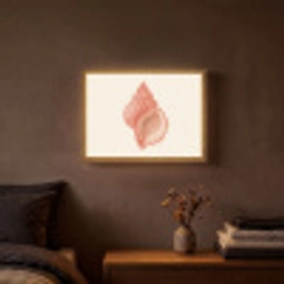 Schelp - Roze - Structuur Light Box met batterij (Wandlamp) middel -sfeer4