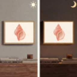 Schelp - Roze - Structuur Light Box met batterij (Wandlamp) middel -sfeer3