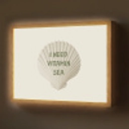 Schelp - Quote - Groen Light Box met batterij (Wandlamp) middel -z3d_website